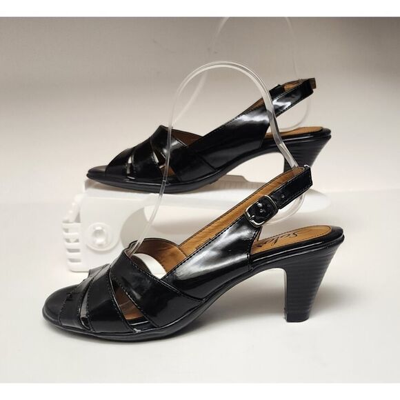 SOFTSPOTS BLACK PEEP-TOE SLINGBACK SANDAL SHOES SIZE US 6 - Picture 9 of 15